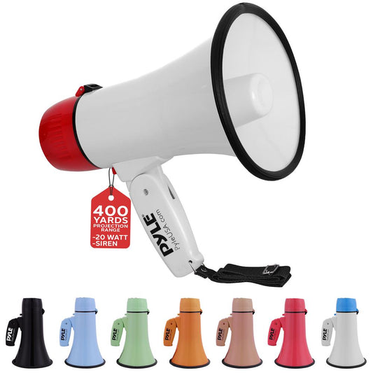 Portable Speaker Siren Bullhorn Megaphon White-Red 20W