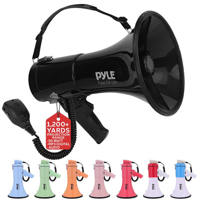 Portable Speaker Siren Bullhorn Megaphon Black 50W