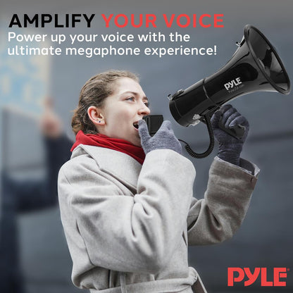Portable Speaker Siren Bullhorn Megaphon Black 50W