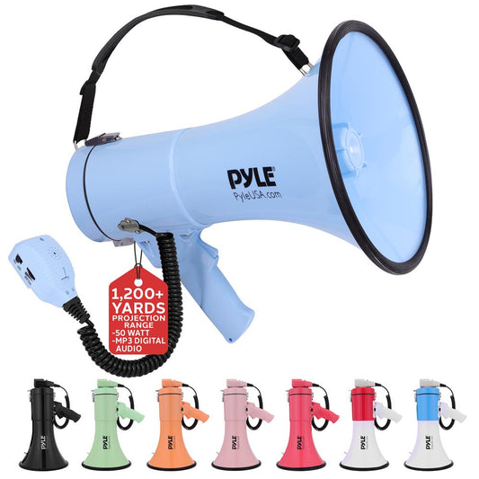 Portable Speaker Siren Bullhorn Megaphon Blue 50W