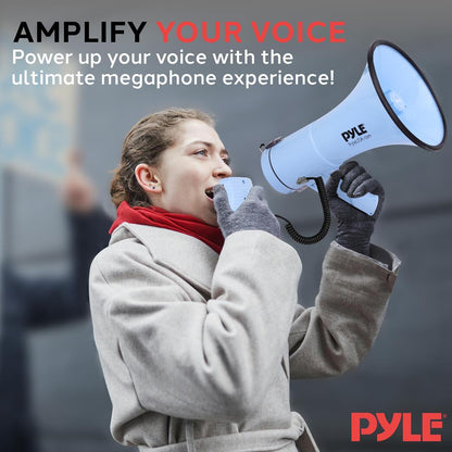 Portable Speaker Siren Bullhorn Megaphon Blue 50W