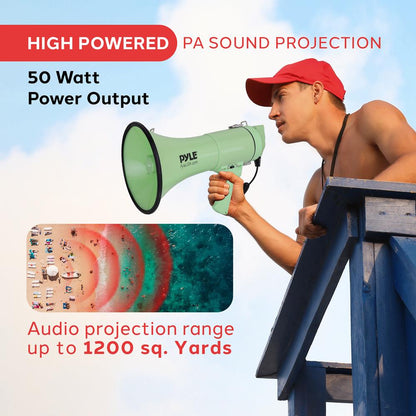 Portable Speaker Siren Bullhorn Megaphon Green 50W