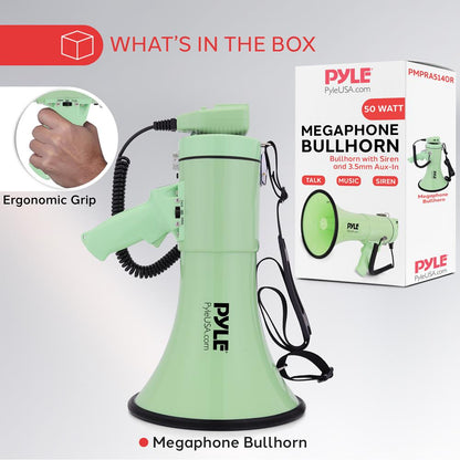 Portable Speaker Siren Bullhorn Megaphon Green 50W