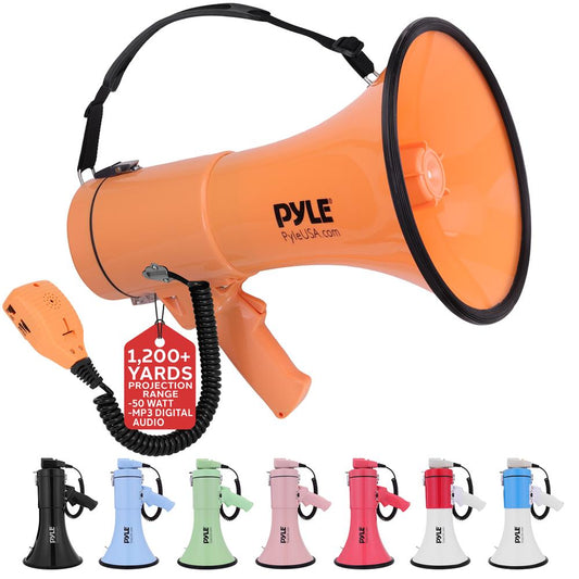 Portable Speaker Siren Bullhorn Megaphon Orange 50W