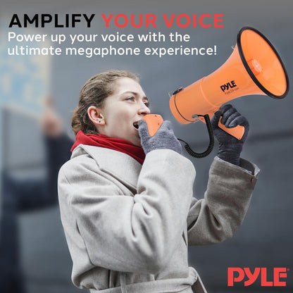 Portable Speaker Siren Bullhorn Megaphon Orange 50W