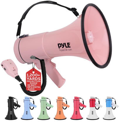 Portable Speaker Siren Bullhorn Megaphon Pink 50W