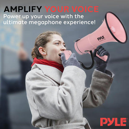 Portable Speaker Siren Bullhorn Megaphon Pink 50W
