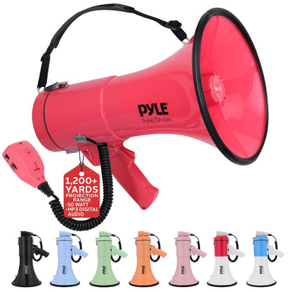 Portable Speaker Siren Bullhorn Megaphon red 50W