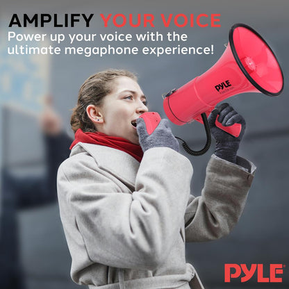 Portable Speaker Siren Bullhorn Megaphon red 50W
