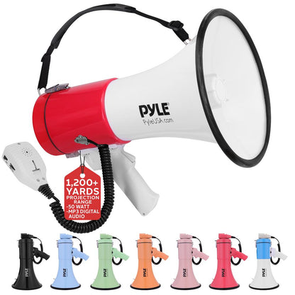 Portable Speaker Siren Bullhorn Megaphon White-Red 50W