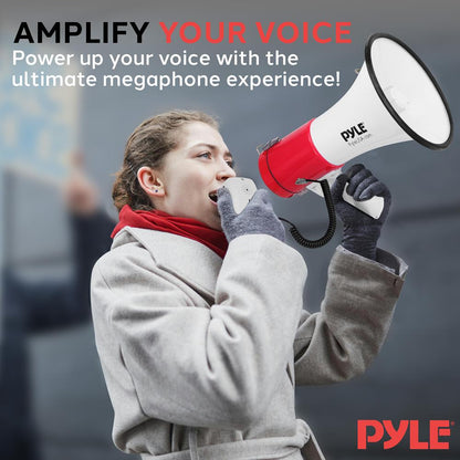Portable Speaker Siren Bullhorn Megaphon White-Red 50W