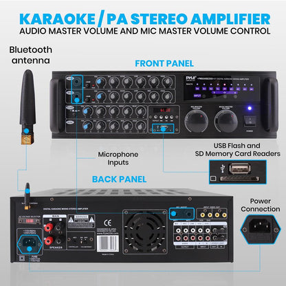 Bluetooth Karaoke Mixer Amplifier System
