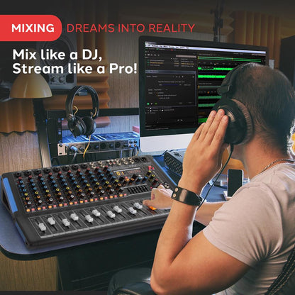 12-Ch Bluetooth Studio Pro Audio Mixer