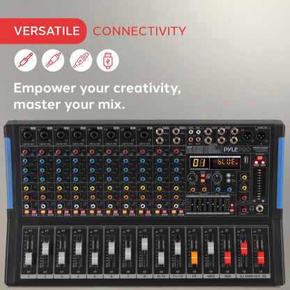 12-Ch Bluetooth Studio Pro Audio Mixer
