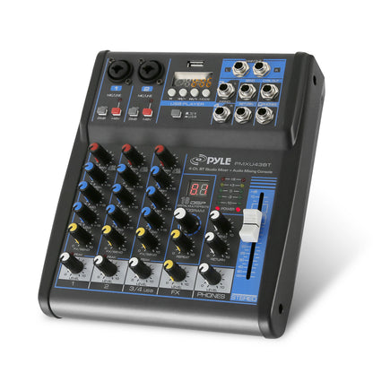 4-Ch Bluetooth Pro Audio DJ Sound Mixer