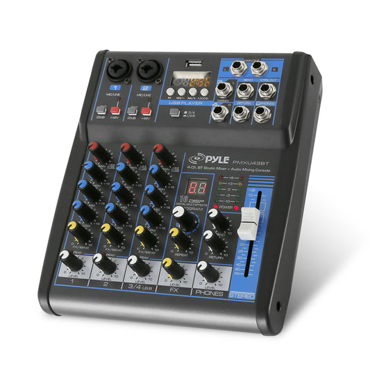 4-Ch Bluetooth Pro Audio DJ Sound Mixer