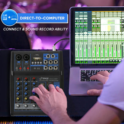4-Ch Bluetooth Pro Audio DJ Sound Mixer