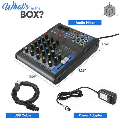 4-Ch Bluetooth Pro Audio DJ Sound Mixer