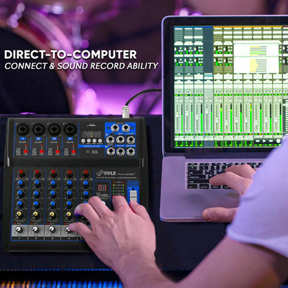 6-Ch Bluetooth Pro Audio DJ Sound Mixer
