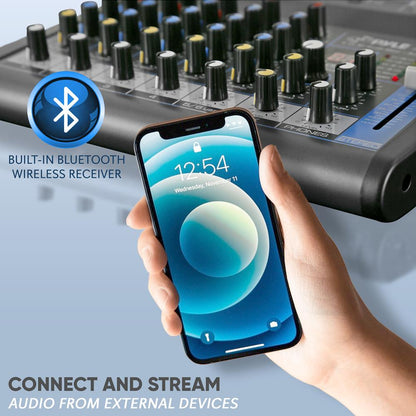 6-Ch Bluetooth Pro Audio DJ Sound Mixer