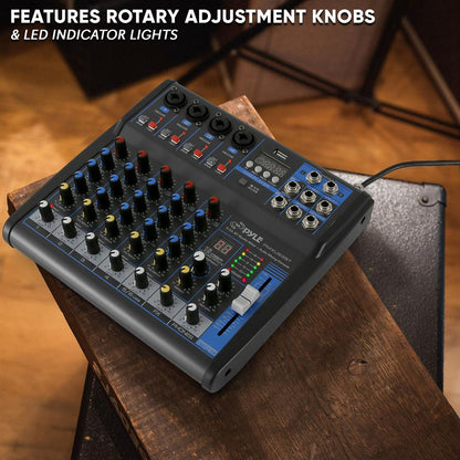 6-Ch Bluetooth Pro Audio DJ Sound Mixer