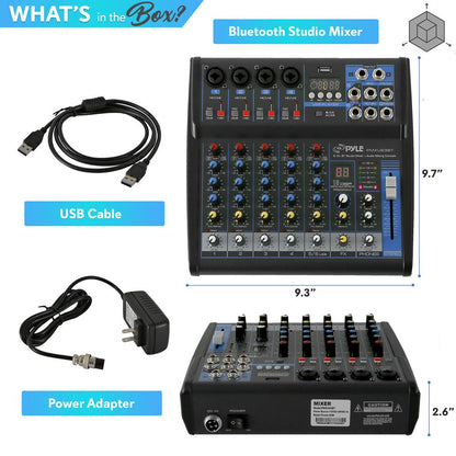 6-Ch Bluetooth Pro Audio DJ Sound Mixer