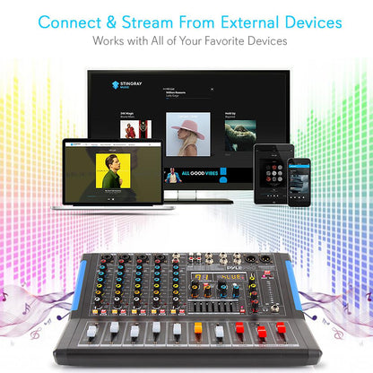 6-Ch Bluetooth Studio Pro Audio DJ Mixer