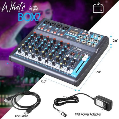 8-Ch Bluetooth Pro Audio DJ Sound Mixer