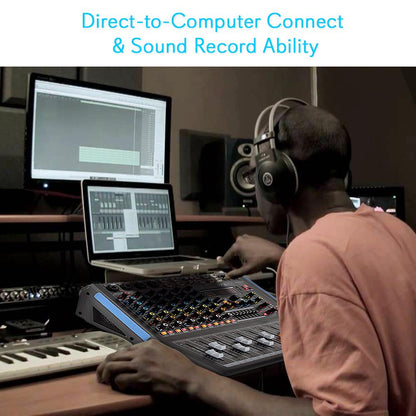 8-Ch Bluetooth Studio Pro Audio DJ Mixer