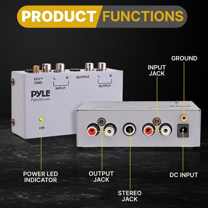 Phono Preamp for Turntables - Low Noise, RCA Output, Compact Design