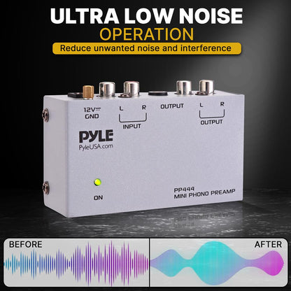 Ultra-Compact Phono Turntable Preamp with RCA & 1/4'' Outputs