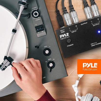 Compact Phono Turntable Pre-Amplifier RCA Output