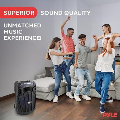 680W Portable Bluetooth PA Speaker, Rechargeable, LED Lights, 10"