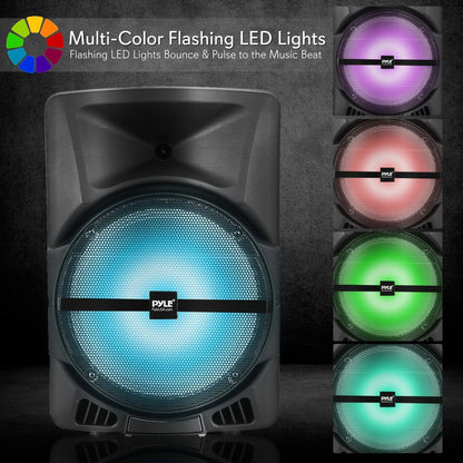 Portable PA Speaker with LED Lights 1200W