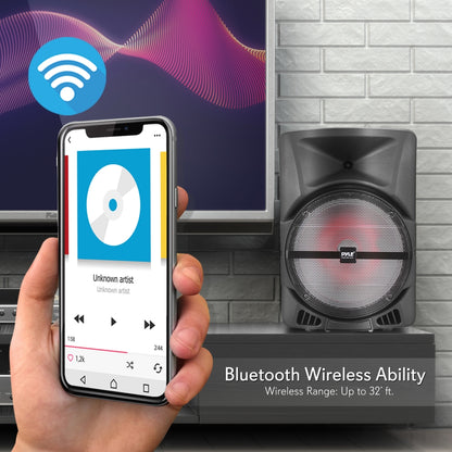 Portable PA Speaker with LED Lights 1200W