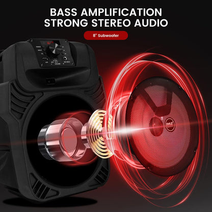 Portable PA Speaker with LED Lights 400W