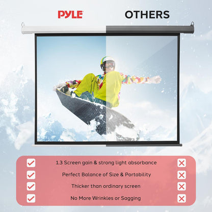 Motorized Plug-in Projector Screen, 72''
