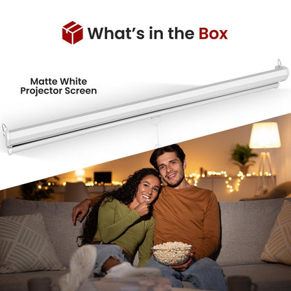 Easy Pull-Down Projector Screen, 72-Inch
