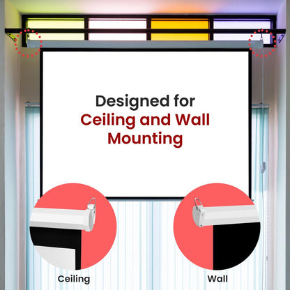 Easy Pull-Down Projector Screen, 72-Inch