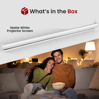 Easy Pull-Down Projector Screen, 84-Inch