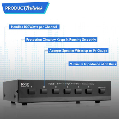 High Power Stereo Speaker Selector 6 Zone