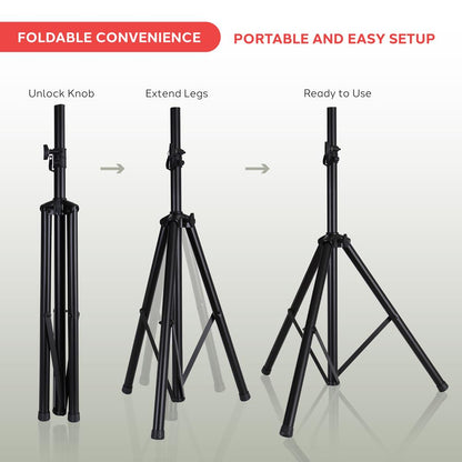 Speaker Stand Mount Adjustable 40-71" Durable Metal 132 lbs Capacity