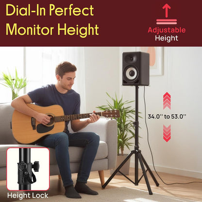 Dual Studio Monitor Speaker Stand Mounts