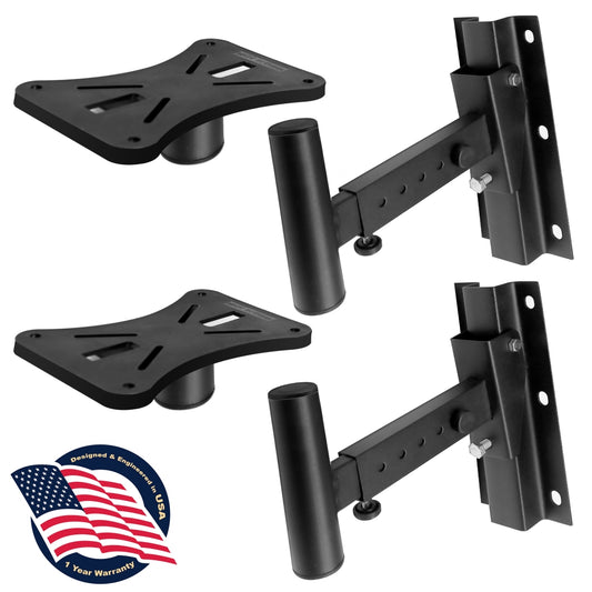 Dual Wall Mount Speaker Brackets, Pair
